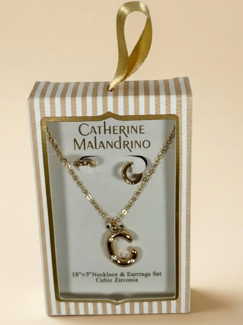 Catherine Malandrino Gold necklace with earring set